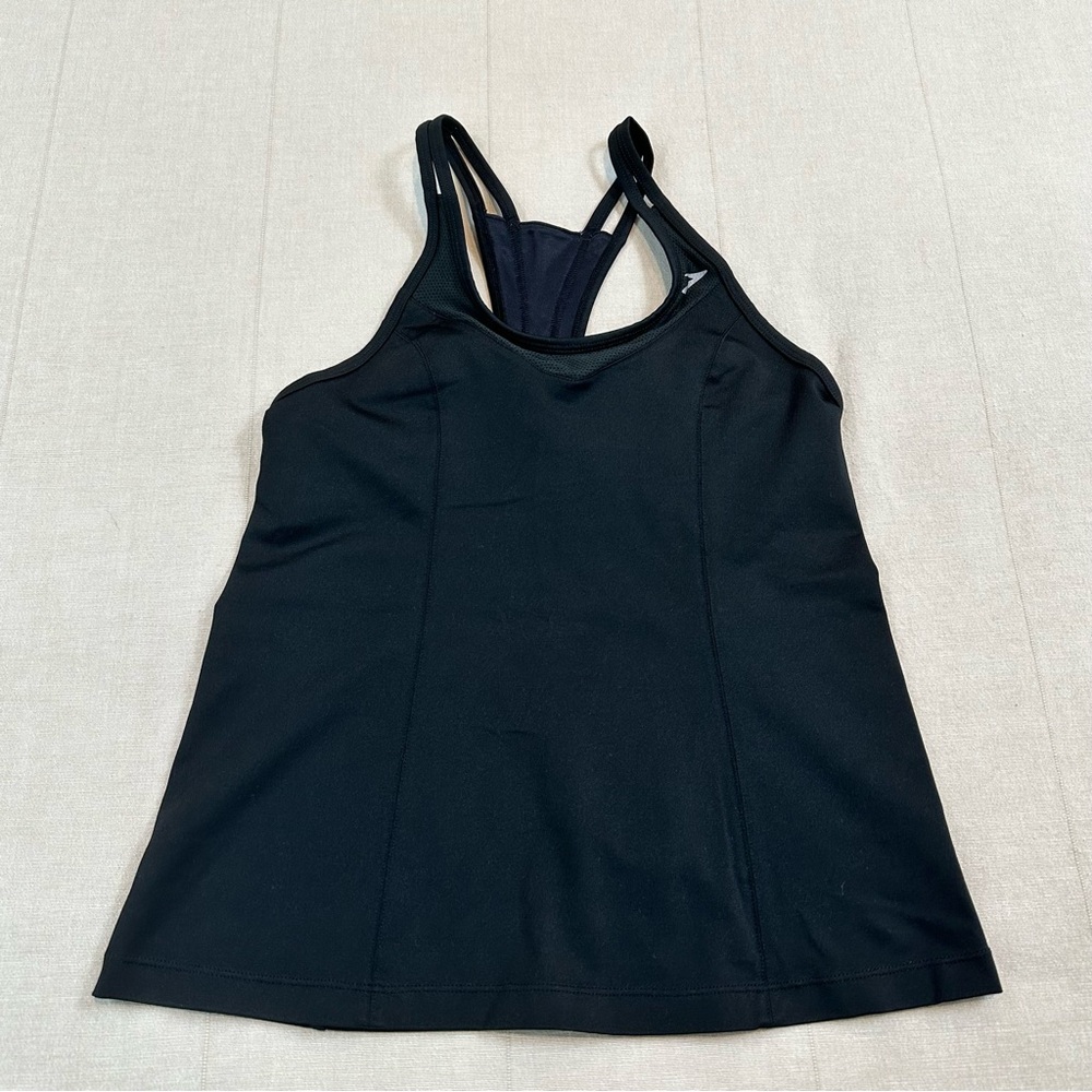 Brooks Black Racerback Athletic Tank Built in Sports Bra